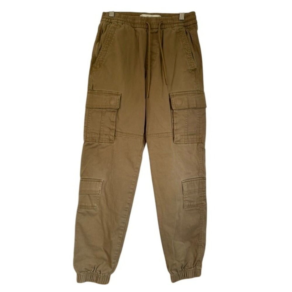 Hollister Kids Khaki Brown Epic Flex Cargo Jogger Pants Drawstring Size S